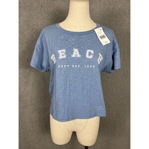 Roxy Women's Infinity Blue Beach Graphic Tee Extra Small 100% Cotton NWT's